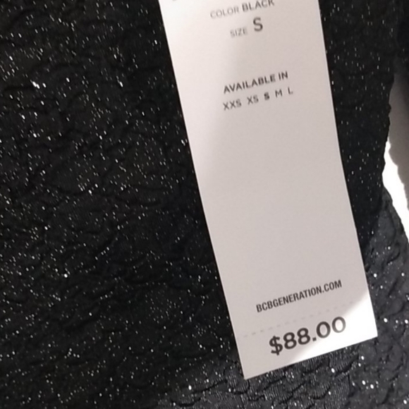 BCBG NWT BLACK SPARKLE MINI DRESS SIZE SMALL - Picture 11 of 13